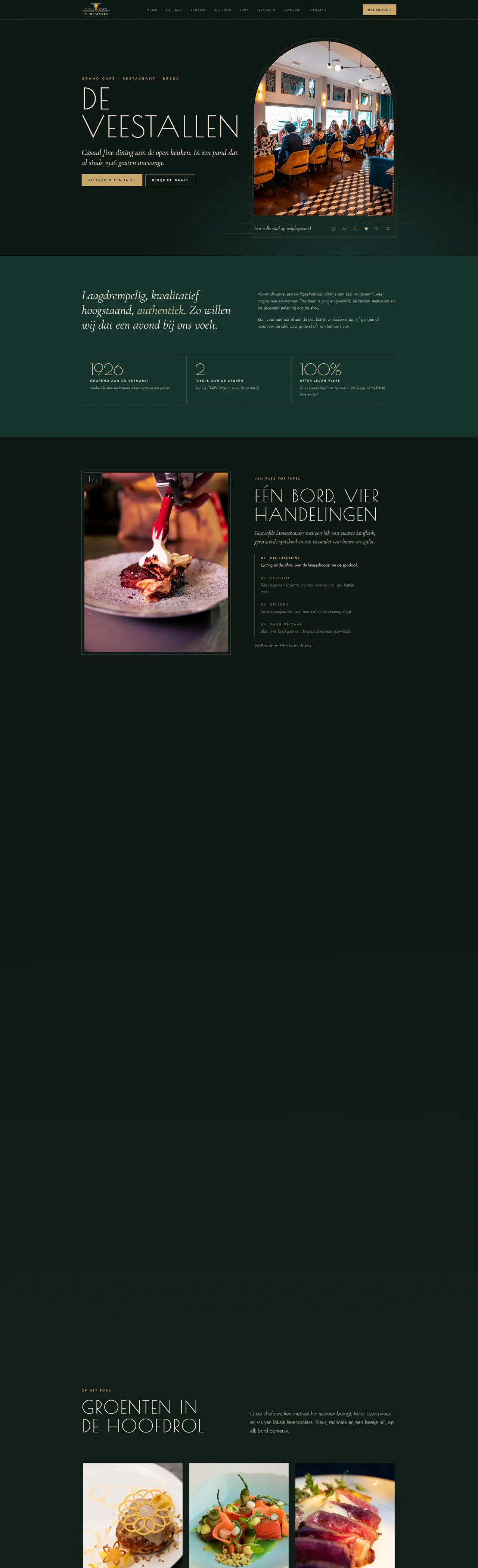 Ontwerp voor de nieuwe website van De Veestallen op een laptop